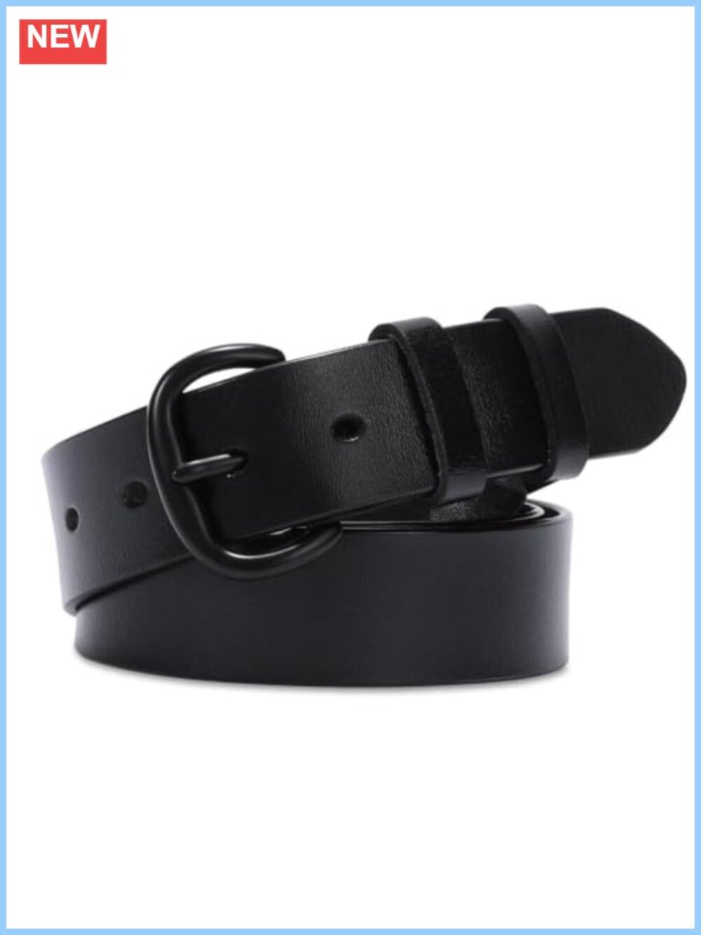 Women's Leather Belt with Pin Buckle Adjustable Waist Belt for Jeans Pants